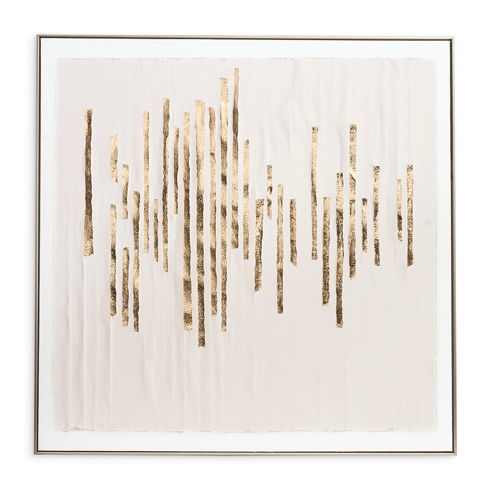 Quadro Abstrato Golden Texture - 100x100cm